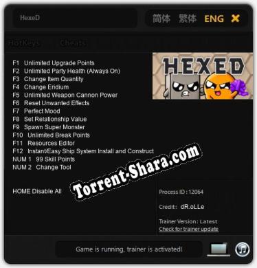 HexeD: Читы, Трейнер +14 [dR.oLLe]
