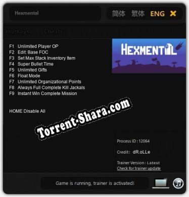 Hexmental: ТРЕЙНЕР И ЧИТЫ (V1.0.95)