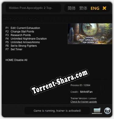 Hidden Post-Apocalyptic 2 Top-Down 3D: Читы, Трейнер +7 [MrAntiFan]
