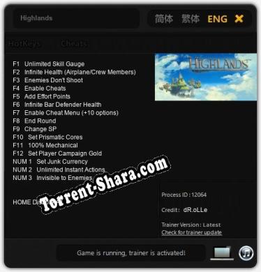 Highlands: ТРЕЙНЕР И ЧИТЫ (V1.0.72)