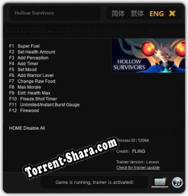 Трейнер для Hollow Survivors [v1.0.1]