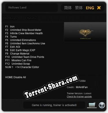 Трейнер для Hollows Land [v1.0.1]