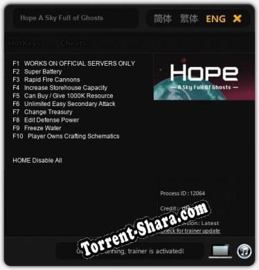 Hope A Sky Full of Ghosts: Трейнер +10 [v1.7]