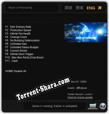 Hope of Humanity: ТРЕЙНЕР И ЧИТЫ (V1.0.44)