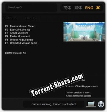 Трейнер для HordounD [v1.0.9]