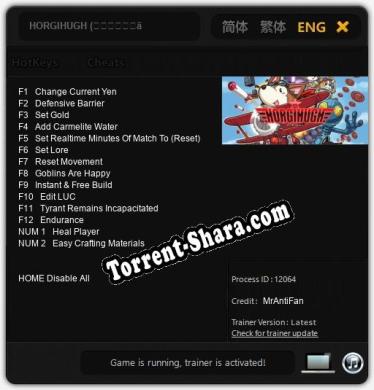 Трейнер для HORGIHUGH (ホーギーヒュー) [v1.0.4]
