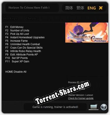 Horizon To Crinoa Have Faith in Radiance -Prototype-: Читы, Трейнер +11 [FLiNG]
