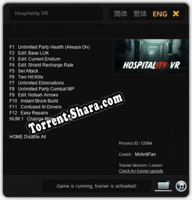 Hospitality VR: Трейнер +13 [v1.3]