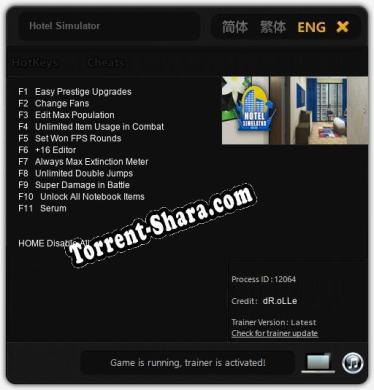Hotel Simulator: Читы, Трейнер +11 [dR.oLLe]