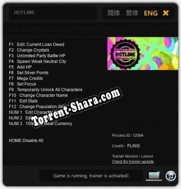 Трейнер для HOTLIME [v1.0.2]