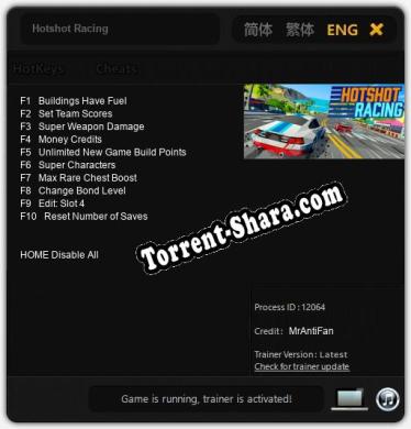 Hotshot Racing: Читы, Трейнер +10 [MrAntiFan]