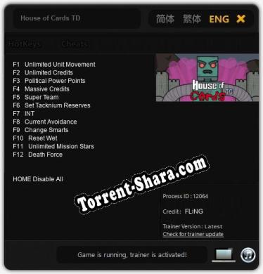 House of Cards TD: ТРЕЙНЕР И ЧИТЫ (V1.0.49)