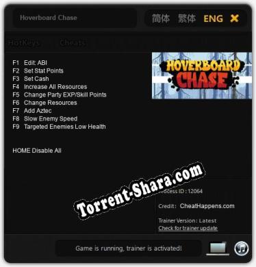 Трейнер для Hoverboard Chase [v1.0.6]