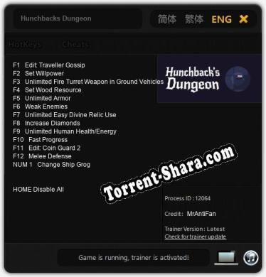 Hunchbacks Dungeon: Трейнер +13 [v1.7]