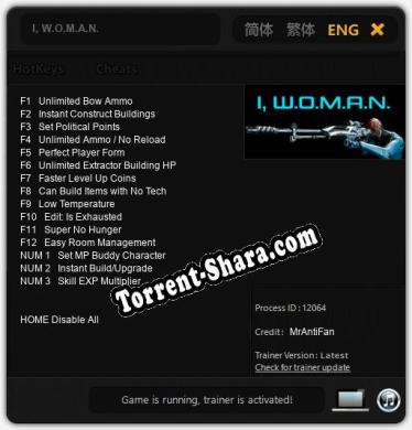I, W.O.M.A.N.: Читы, Трейнер +15 [MrAntiFan]