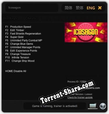 Трейнер для Icosagon [v1.0.6]