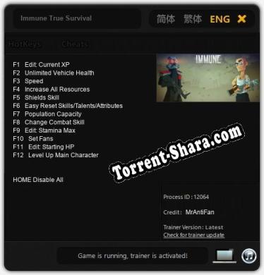 Immune True Survival: ТРЕЙНЕР И ЧИТЫ (V1.0.69)
