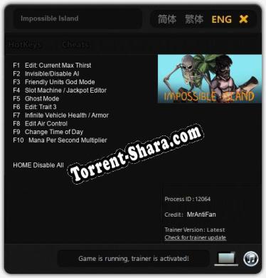 Трейнер для Impossible Island [v1.0.2]