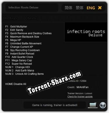 Infection Roots Deluxe: Трейнер +15 [v1.2]