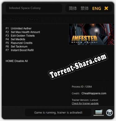 Трейнер для Infested Space Colony [v1.0.2]