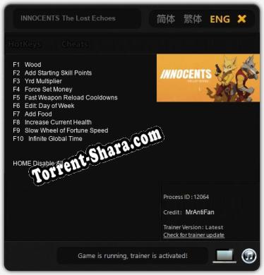 INNOCENTS The Lost Echoes: Читы, Трейнер +10 [MrAntiFan]
