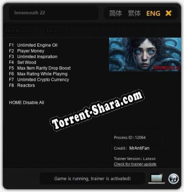 Innsmouth 22: Читы, Трейнер +8 [MrAntiFan]