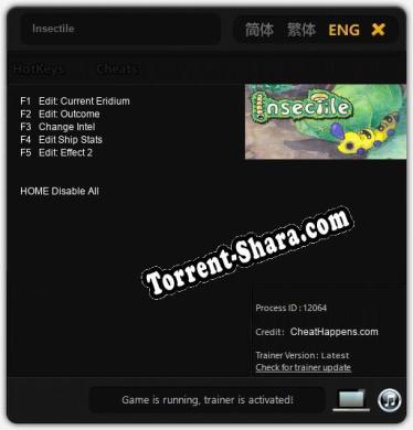 Трейнер для Insectile [v1.0.8]