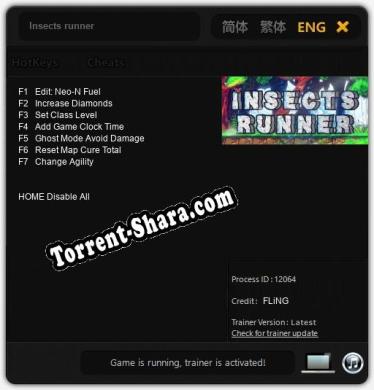 Insects runner: Трейнер +7 [v1.2]