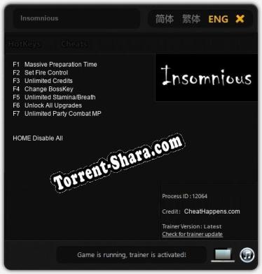 Insomnious: Читы, Трейнер +7 [CheatHappens.com]