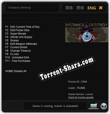 Instance Destroy: Трейнер +11 [v1.9]