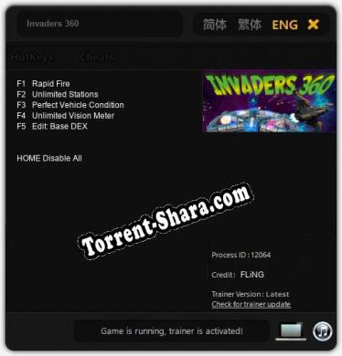 Invaders 360: Читы, Трейнер +5 [FLiNG]
