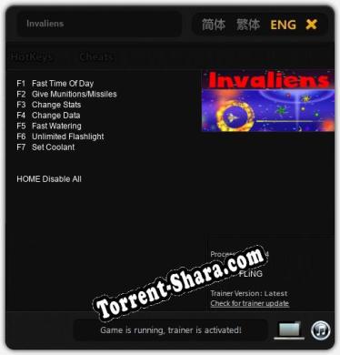 Invaliens: ТРЕЙНЕР И ЧИТЫ (V1.0.69)
