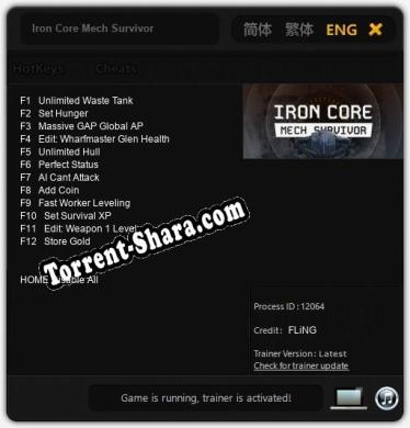 Iron Core Mech Survivor: Трейнер +12 [v1.6]