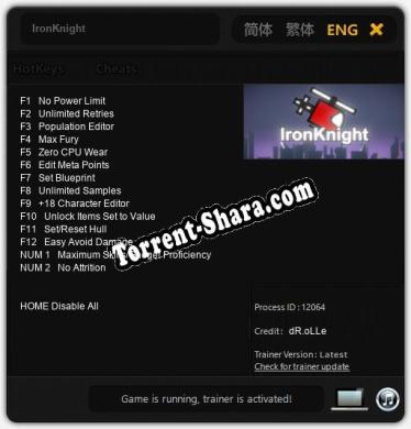 IronKnight: Читы, Трейнер +14 [dR.oLLe]