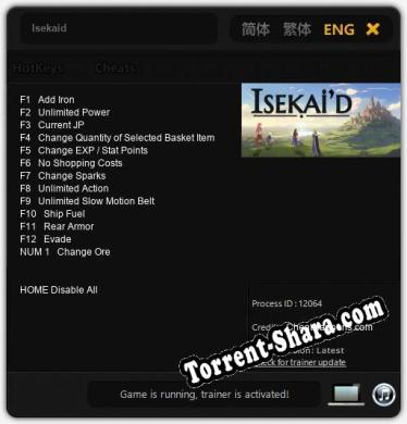 Трейнер для Isekaid [v1.0.3]