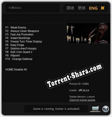 It Mimics: Трейнер +10 [v1.7]
