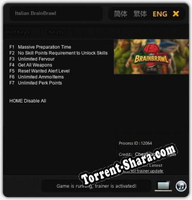 Italian BrainBrawl: Трейнер +7 [v1.2]