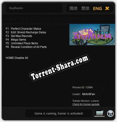 ItsyRealm: Трейнер +6 [v1.3]