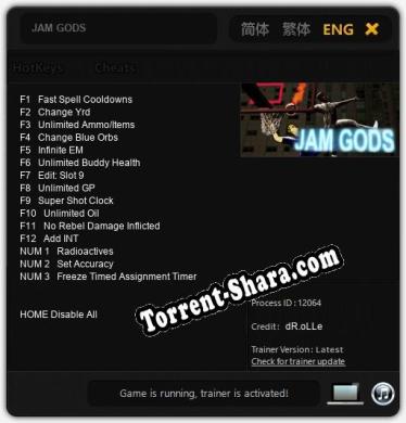 JAM GODS: ТРЕЙНЕР И ЧИТЫ (V1.0.4)