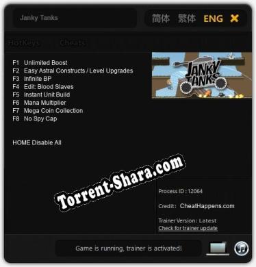 Janky Tanks: Читы, Трейнер +8 [CheatHappens.com]