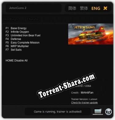 Трейнер для JetsnGuns 2 [v1.0.2]