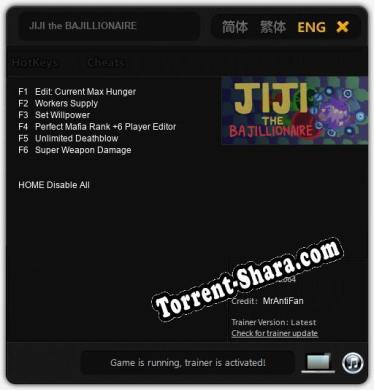 Трейнер для JIJI the BAJILLIONAIRE [v1.0.1]