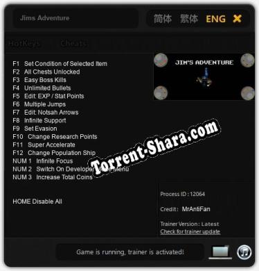 Jims Adventure: Трейнер +15 [v1.6]