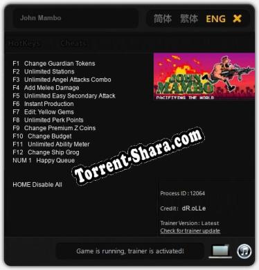 Трейнер для John Mambo [v1.0.4]