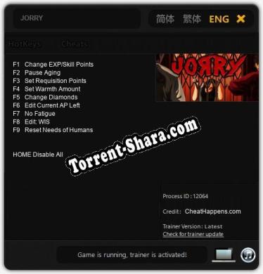 Трейнер для JORRY [v1.0.7]