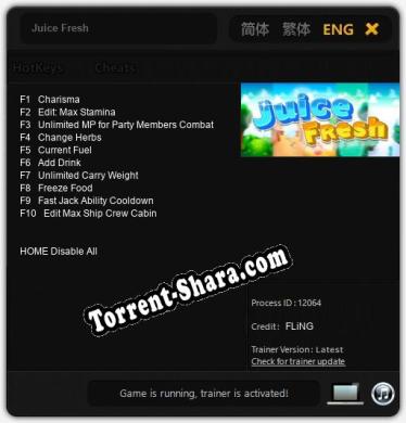 Трейнер для Juice Fresh [v1.0.6]