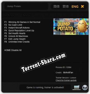 Jump Potato: ТРЕЙНЕР И ЧИТЫ (V1.0.95)