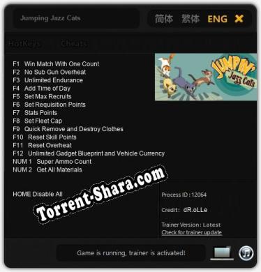 Jumping Jazz Cats: Трейнер +14 [v1.4]