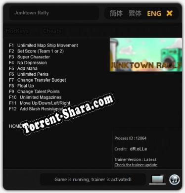 Junktown Rally: Читы, Трейнер +12 [dR.oLLe]