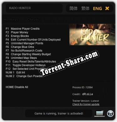 KADO HUNTER: ТРЕЙНЕР И ЧИТЫ (V1.0.29)